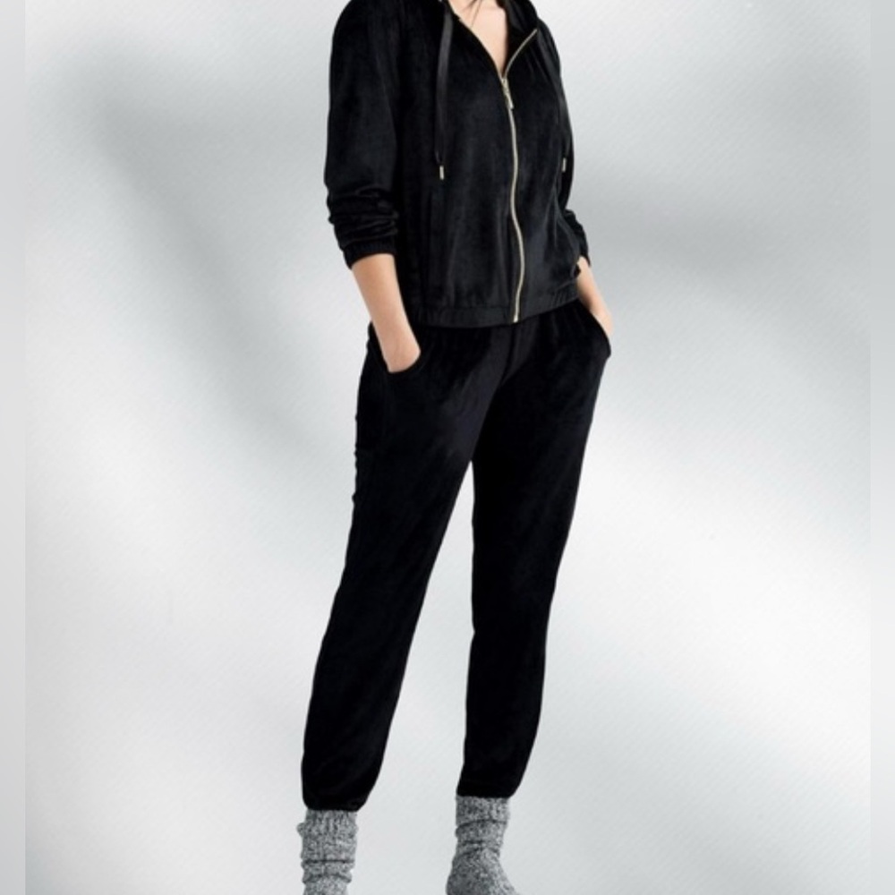 Magaschoni Velour 2 Piece Set Tracksuit Black